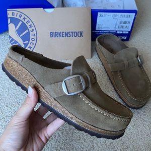 Birkenstock Buckley Suede Leather Slides